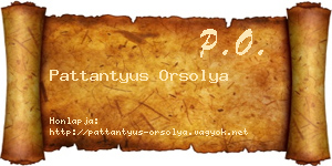 Pattantyus Orsolya névjegykártya